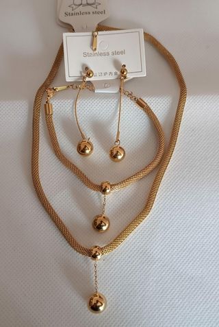 Juego Joyas Acero Inoxidable Dorado