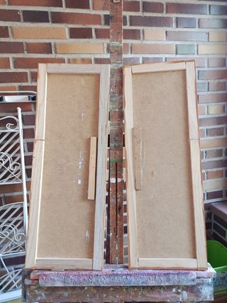 2 Quadri da spiaggia, olio su legno.