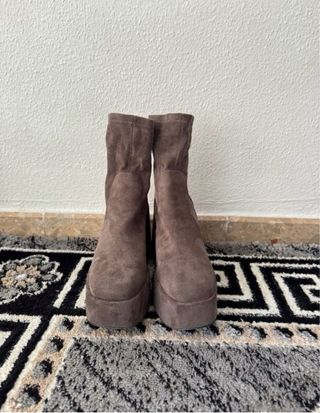 Botines plataforma marrón - talla 37