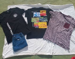 Ropa hombre L - Jeans y 3 camisetas