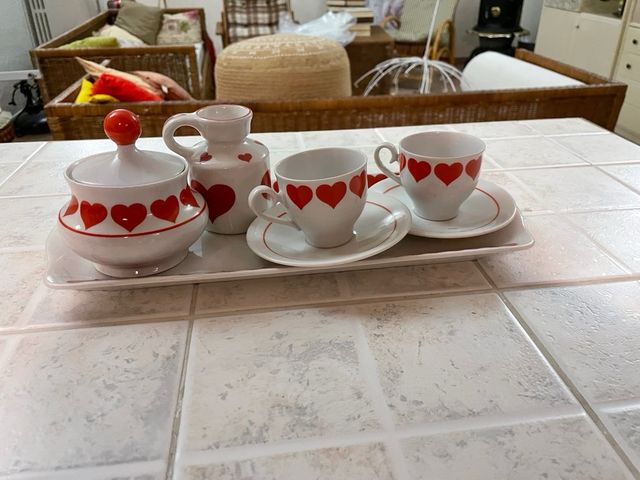 Servizio caffè 2 tazzine in ceramica