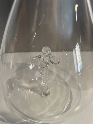 Bottiglia vetro decorata - trasparente