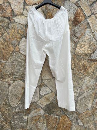 Pantalones Zara algodón blanco