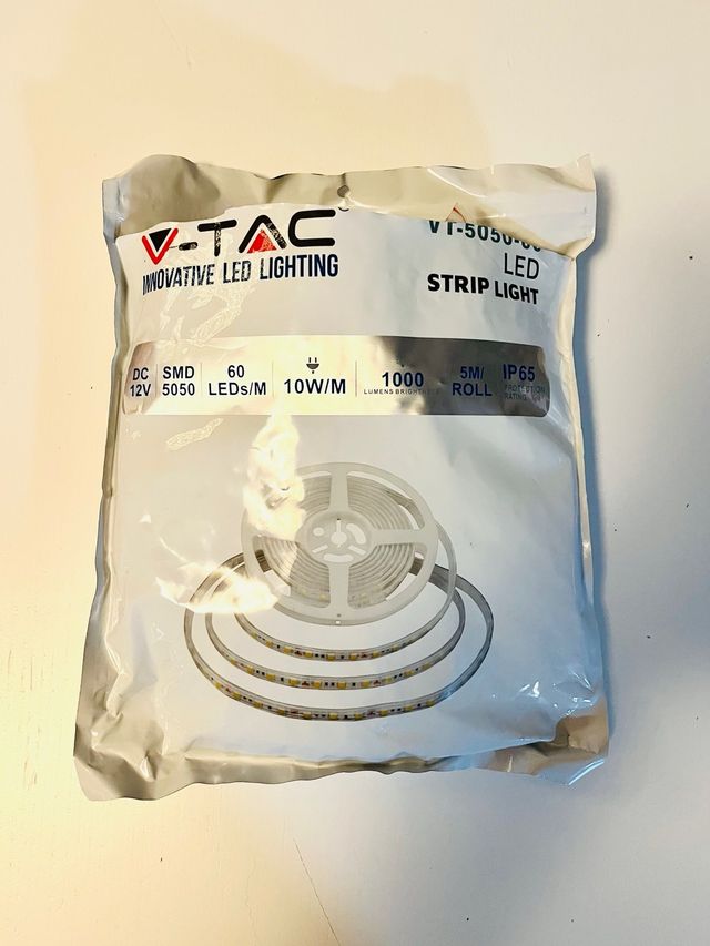 Tira LED V-TAC 5m 12V SMD 5050 Blanca Fría IP65