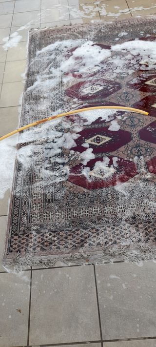 Alfombra salón - Lana - Roja y Beige