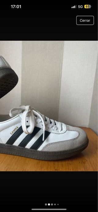 Zapatillas Adidas Samba - Blancas y Negras - 37.5