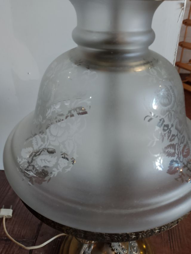 2 Lamparas antiguas latón cristal