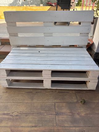 Banco palet madera blanco