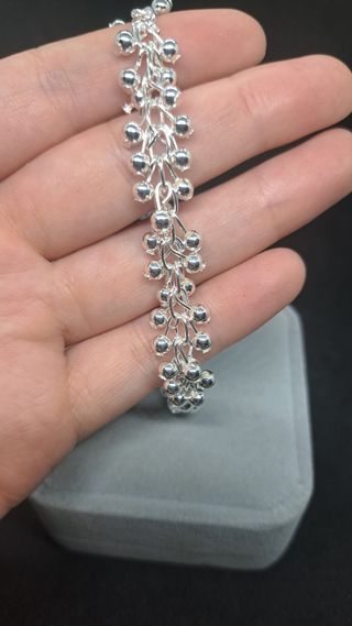 Pulsera perlas 1mm - Plata de Ley 925