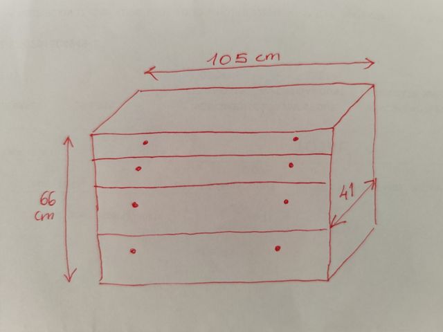 Cómoda 4 cajones madera marrón