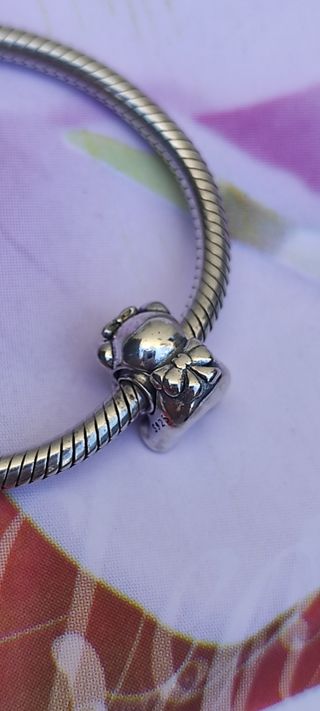 Charm oso plata rosa