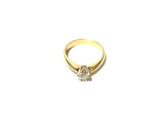 anillo oro 18k con piedra con diamante