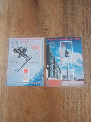 2 hojas bloque, pais Yar. Olimpiadas Munich 1972.
