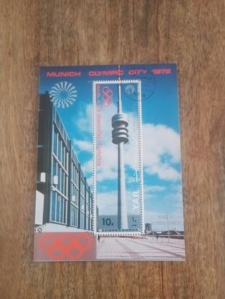 2 hojas bloque, pais Yar. Olimpiadas Munich 1972.
