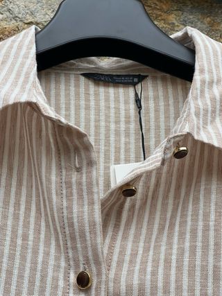 Camisa Zara rayas hilo dorado 