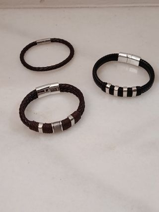 Lote de 3 pulseras de hombre 