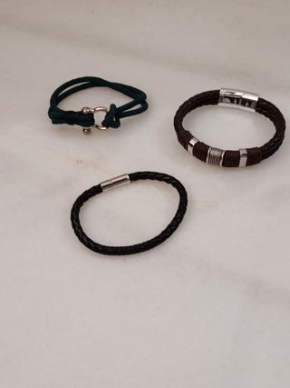 Lote de 3 pulseras de hombre 