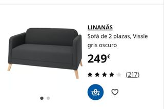 Sillón 2 plazas IKEA - Negro