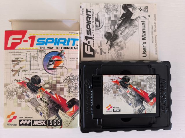 F-1 Spirit Konami MSX con funda pet