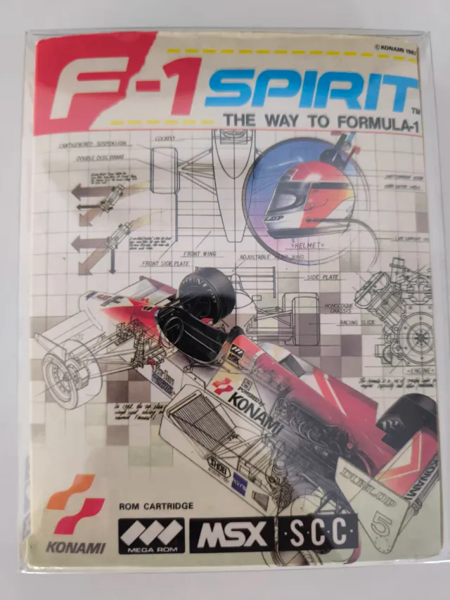 F-1 Spirit Konami MSX con funda pet