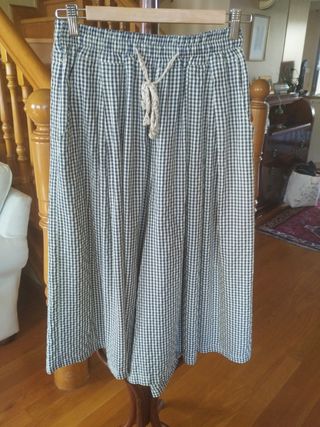 Falda pantalón vichy azul marino
