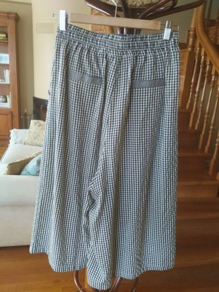 Falda pantalón vichy azul marino