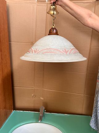 Lampadario vintage vetro arancione-beige
