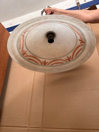 Lampadario vintage vetro arancione-beige