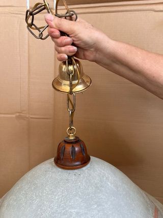 Lampadario vintage vetro arancione-beige