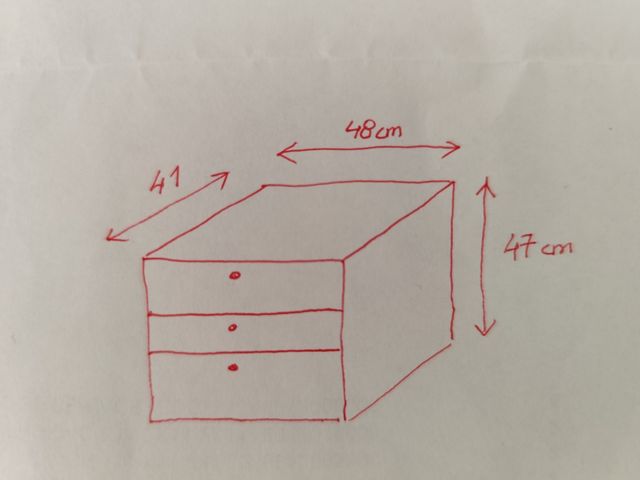 Mesita noche 3 cajones - Madera