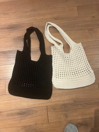 Bolsos playa Lefties - beige y negro
