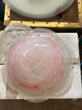 Plafoniera vetro rosa - Murano