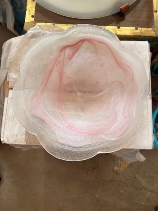 Plafoniera vetro rosa - Murano