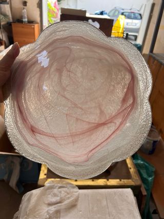 Plafoniera vetro rosa - Murano