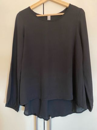 Blusa negra manga larga