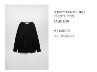 Jersey negro Zara - Talla M