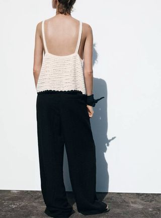 Top crochet Zara con lazada 