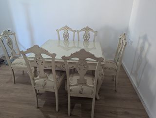 Mesa comedor vintage 6 sillas