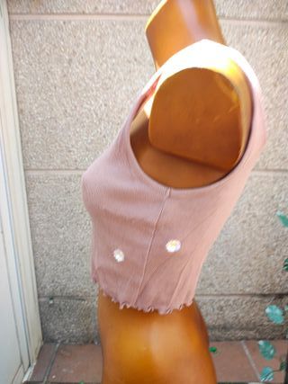 USADO-Top corto rosa HOMEGIRL SOCIETY talla M-1446