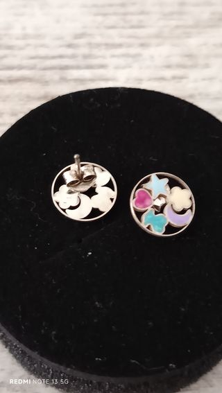 Pendientes plata multicolor