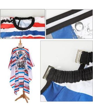 Capa peluquero barbería rayas rojas azules