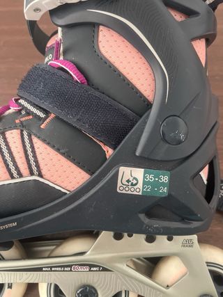 Patines niña+bolsa+cascos+coderas muñequeras+rodil