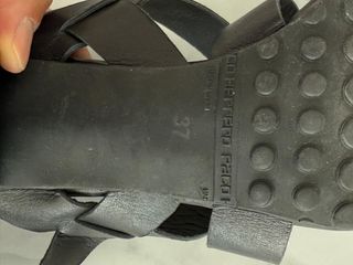 Sandalias tacón piel negras Paco Herrero
