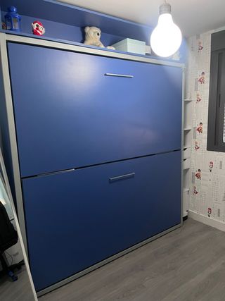 Litera plegable azul - cama nido