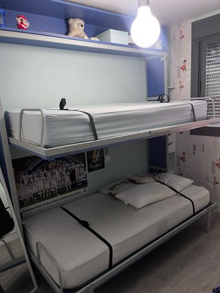 Litera plegable azul - cama nido