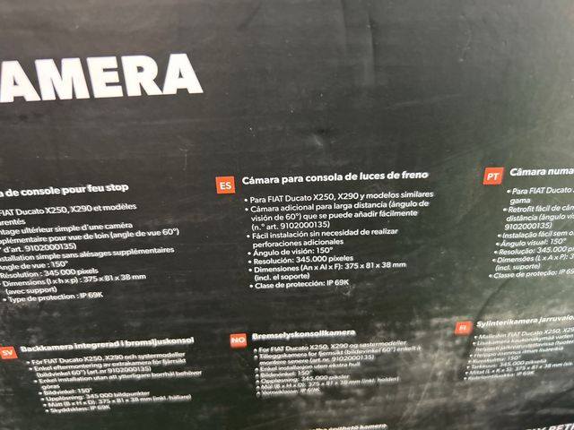 Cámara para consola de luces de freno