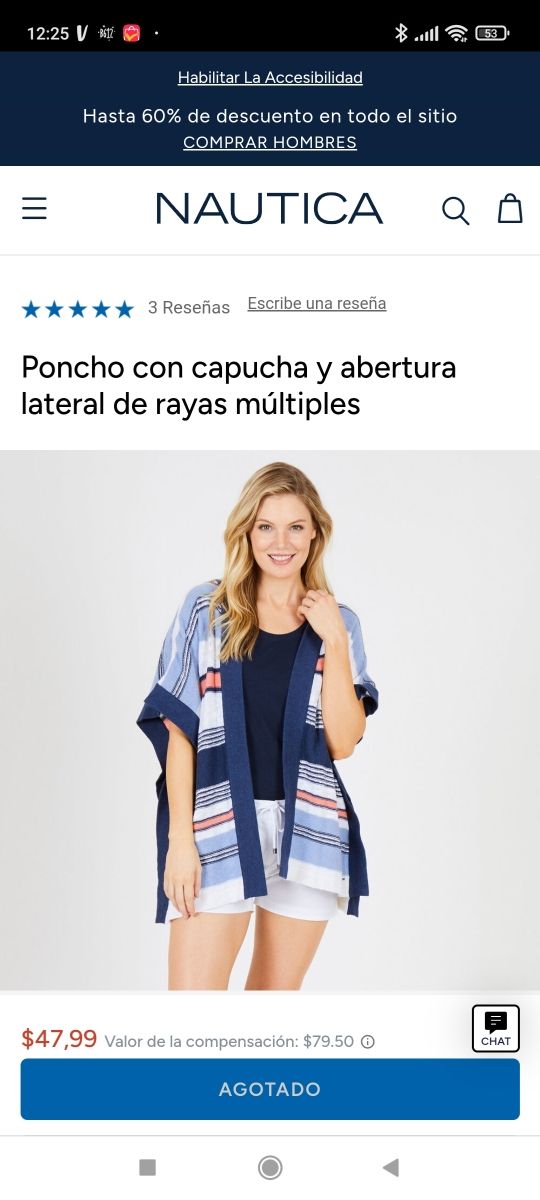 Poncho Náutica azul - C/ Abertura