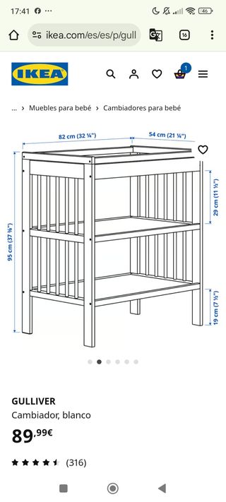 Cambiador Gulliver IKEA blanco