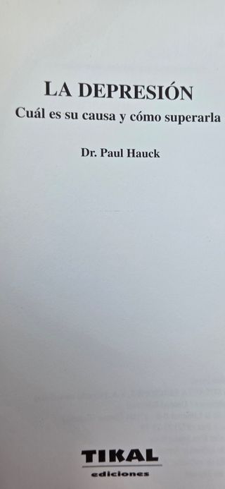 Libro LA DEPRESIÓN ¿Qué puedo hacer? 