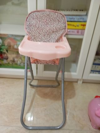 Trona bebé plegable rosa